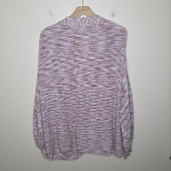 Ava & Viv | Mauve Pink Marled V-neck Button Front Cardigan Sweater Size 2X - Picture 5 of 5
